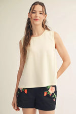 Basic Tank With Ruffle Trim