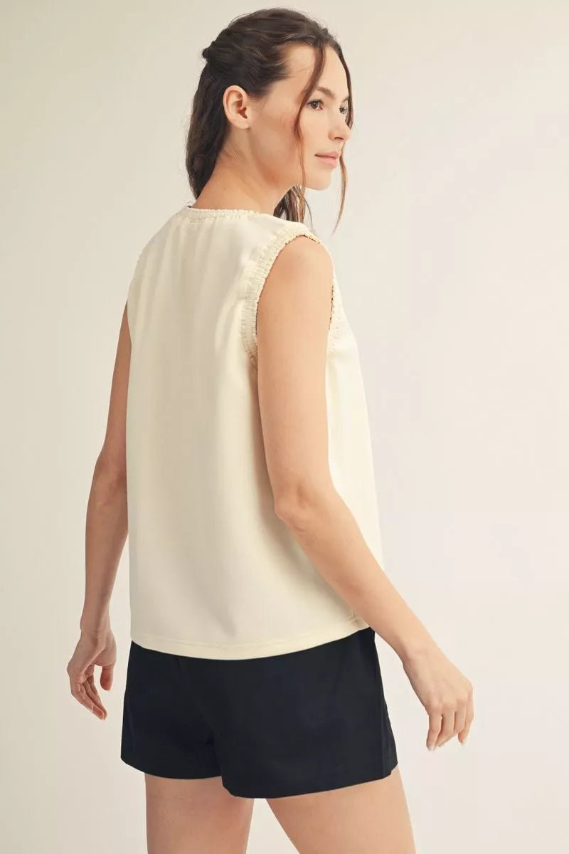 Basic Tank With Ruffle Trim