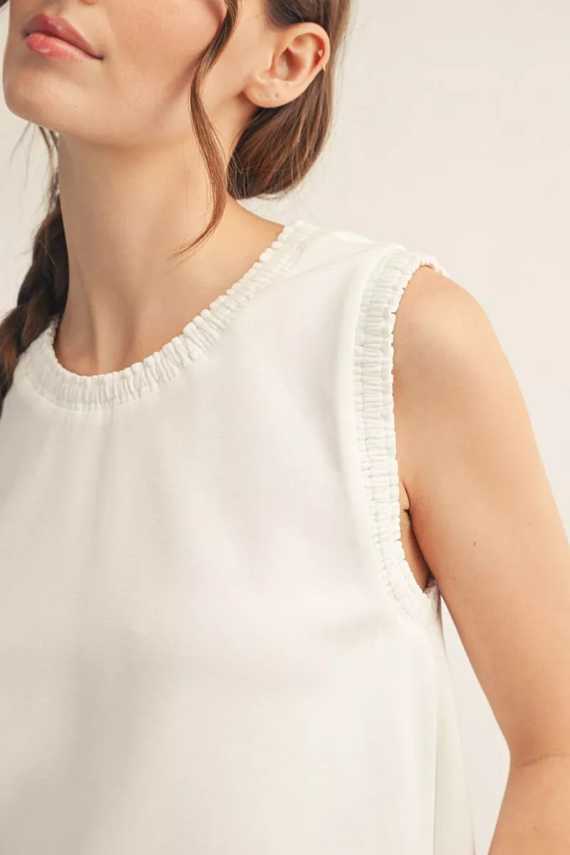 Basic Tank With Ruffle Trim