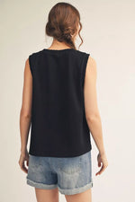 Basic Tank With Ruffle Trim