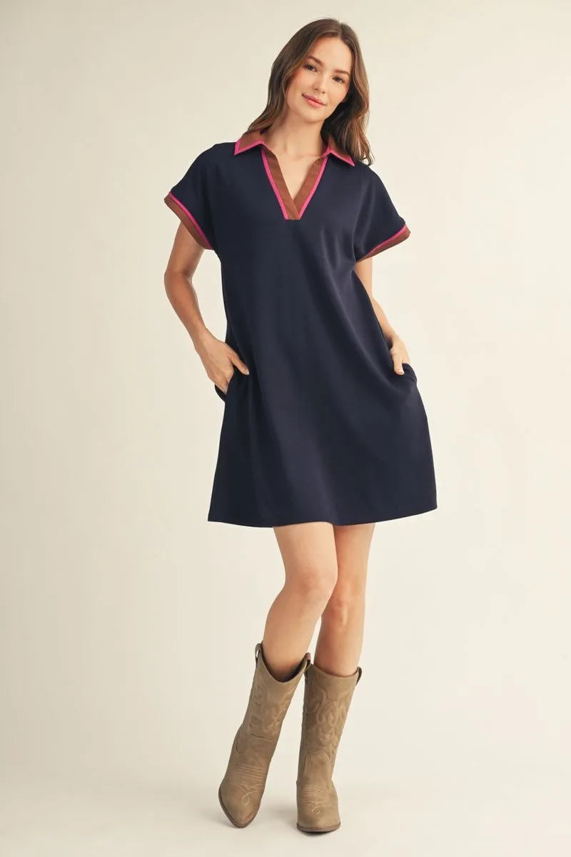 Navy Mix Dress