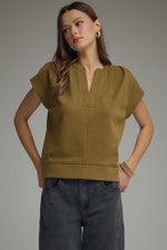 Olive Martini Cap Sleeve Top