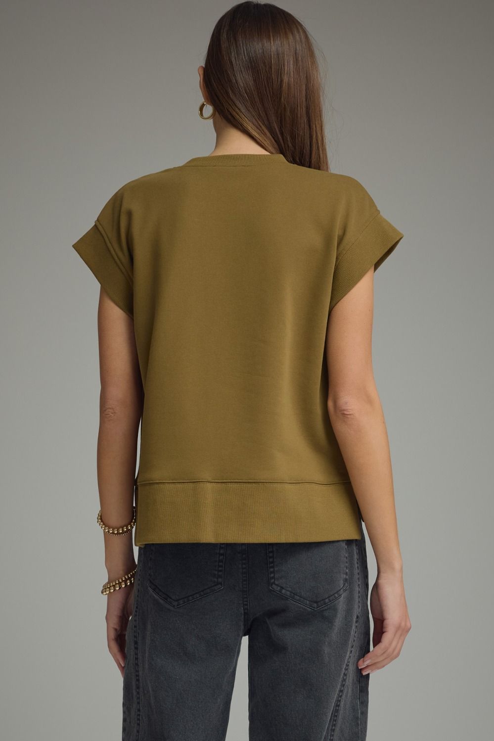 Olive Martini Cap Sleeve Top