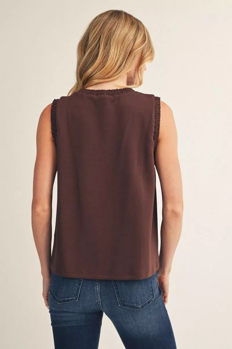 Basic Tank With Ruffle Trim