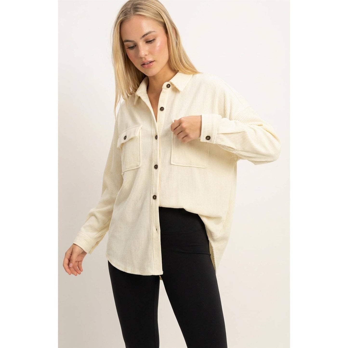 Mineral Wash Waffle Shacket