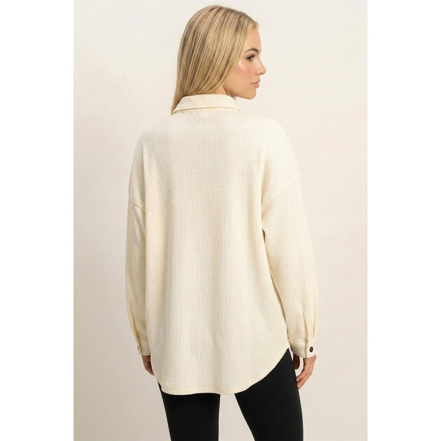 Mineral Wash Waffle Shacket
