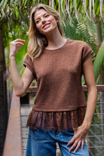 Soft Sweater with Lace Trim