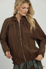 Crinkle Jacket in Chocolate