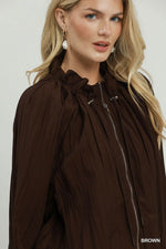 Crinkle Jacket in Chocolate