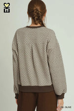 Pattern Crewneck in Dark Olive