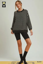Black & White Stripe Texture Long Sleeve
