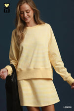 Lemon Gingham Crewneck