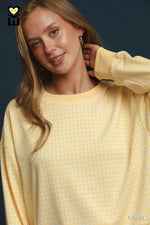 Lemon Gingham Crewneck