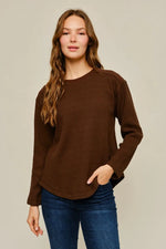Waffle Long Sleeve: Brown