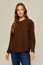 Waffle Long Sleeve: Brown