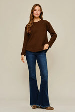 Waffle Long Sleeve: Brown