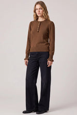 Ruffle Collar Sweater: Brown