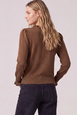 Ruffle Collar Sweater: Brown