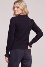 Ruffle Collar Sweater: Black