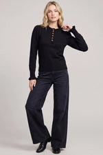 Ruffle Collar Sweater: Black