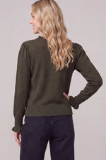 Ruffle Collar Sweater: Olive