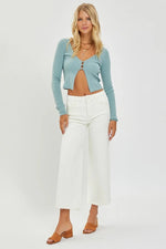 Cream High Rise Crop Jean