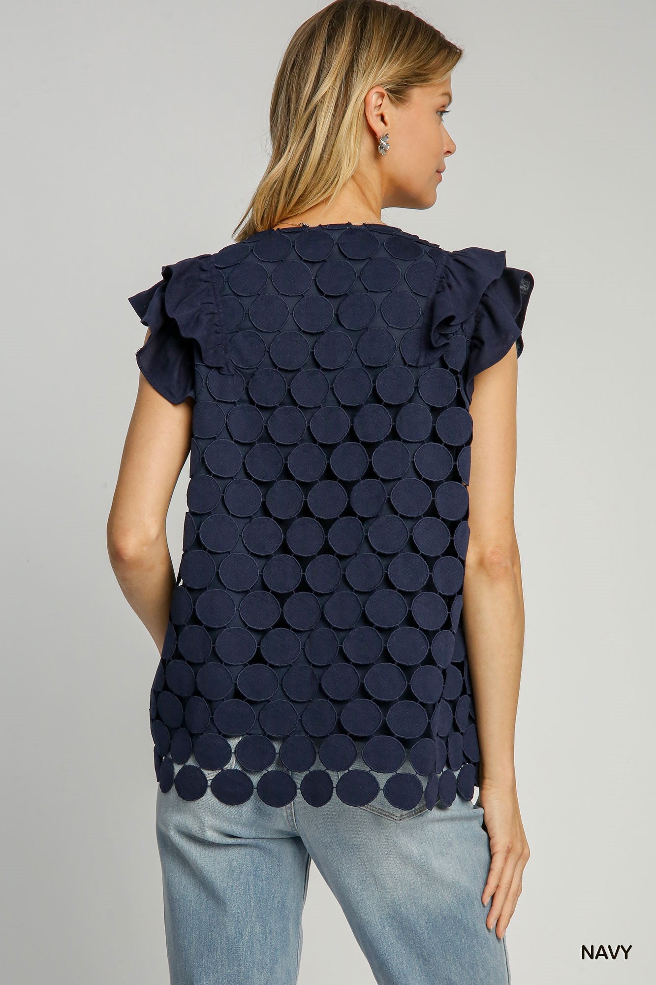 Navy Cutout Top