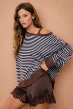 Baby Blue & Brown Stripe Sweater