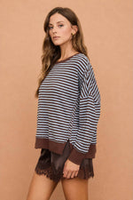 Baby Blue & Brown Stripe Sweater