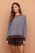 Baby Blue & Brown Stripe Sweater