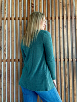 Heather Ribbed Open Front Cardigan - Ash Jade