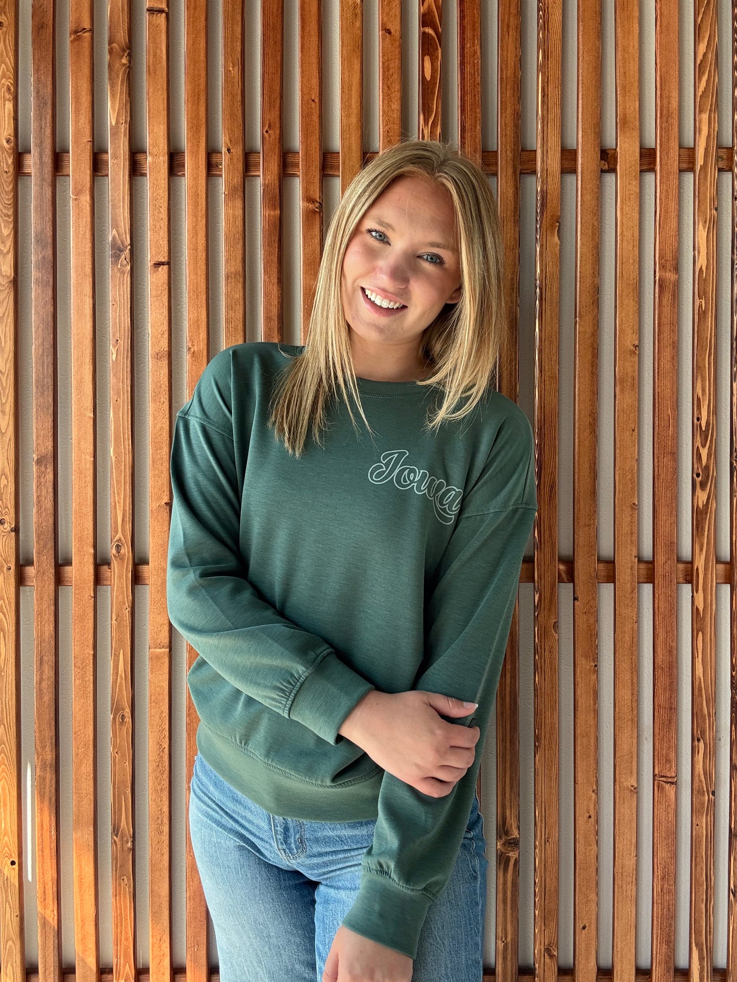 Vintage Iowa Left Chest Cozy Lightweight Crew