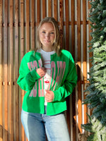 HoHoHo Sweatshirt Cardigan - Green
