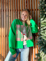 HoHoHo Sweatshirt Cardigan - Green
