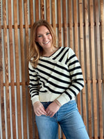 Wrap V-Neck Striped Sweater