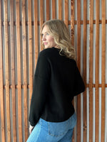 Double Knit Round Neck Long Sleeve - Black