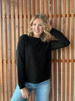 Double Knit Round Neck Long Sleeve - Black