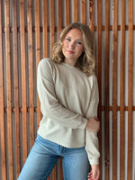 Double Knit Round Neck Long Sleeve - Sand Beige