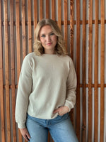 Double Knit Round Neck Long Sleeve - Sand Beige