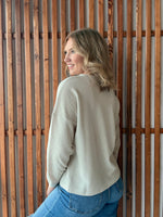 Double Knit Round Neck Long Sleeve - Sand Beige