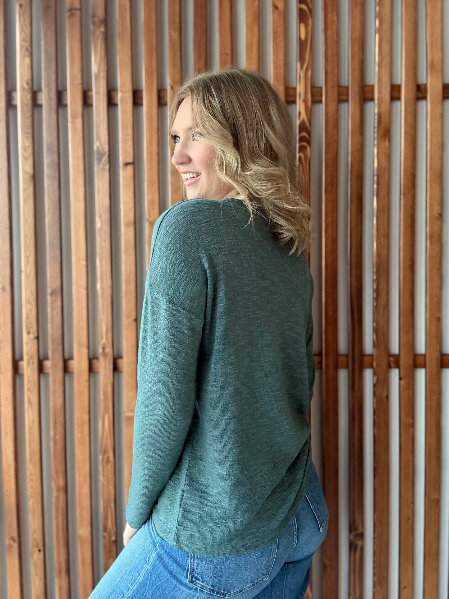 Slub Hacci Long Sleeve Top