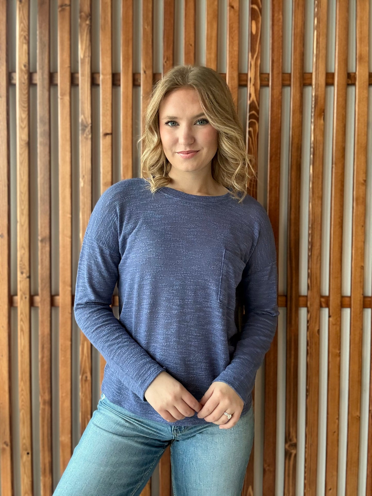 Slub Hacci Long Sleeve Top