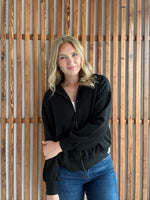 Buttery Soft Modal Flap Jacket: Black