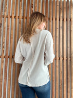 Brushed Ribbed Hacci Drop Shoulder Sweater