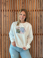 Quilted Patchwork Iowa Sweatshirt - White