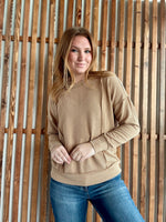 Corded Rib Round Neck Long Sleeve