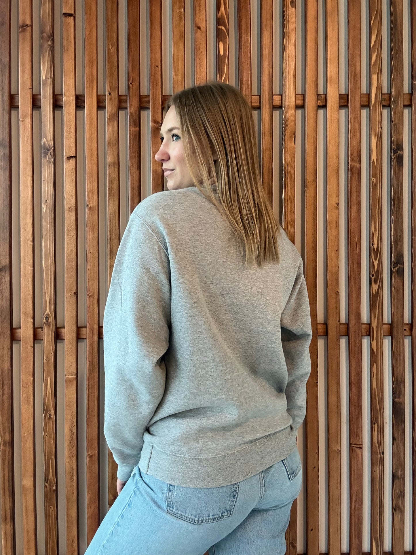 Quilted Patchwork Iowa Sweatshirt - Grey