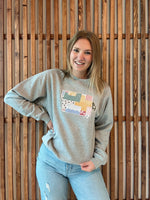 Quilted Patchwork Iowa Sweatshirt - Grey