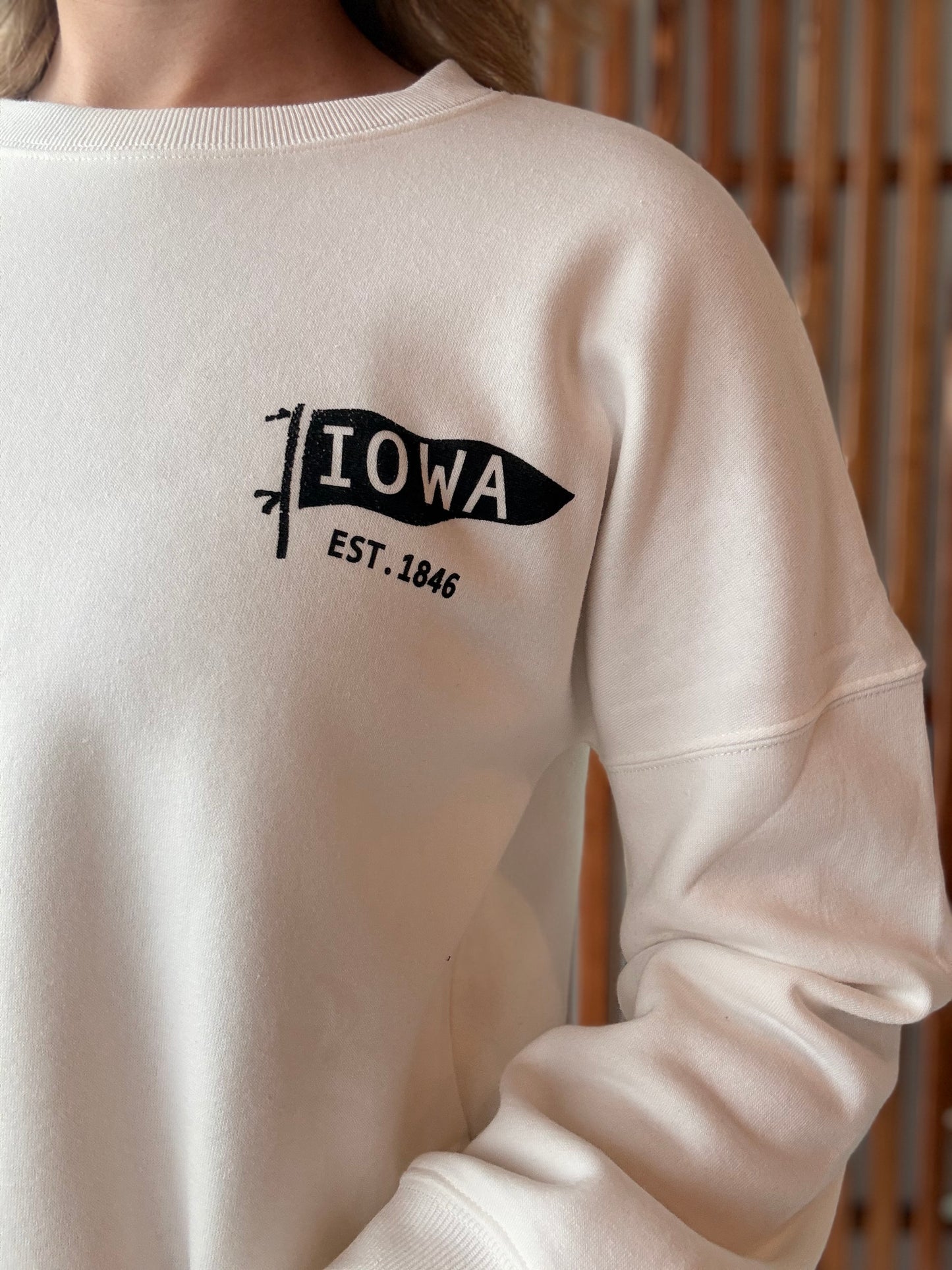 Iowa Left Chest Flag Sweatshirt with Pockets