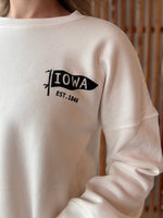 Iowa Left Chest Flag Sweatshirt with Pockets